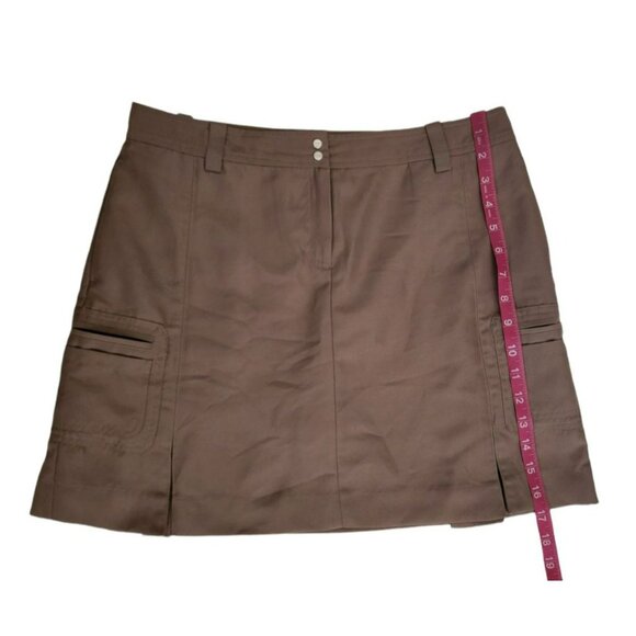 IZOD XFG Women's Athletic Golf Tennis Inner Shorts Cargo Skirt Dark Brown Sz 4 - Picture 9 of 13